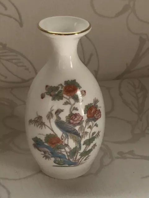 Vintage Wedgwood Kutani Crane Jarrón Porcelana Fina Coleccionable Inglaterra