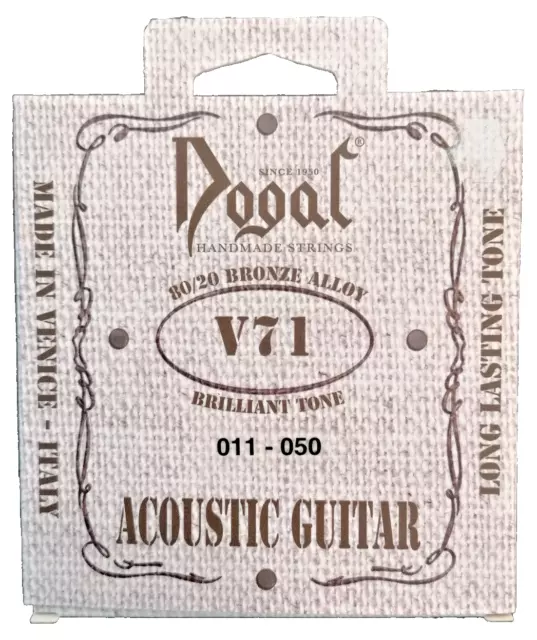 Dogal V71 V71B 80/20 Bronze Muta Set 6 Corde Chitarra Acustica 11-50 Folk