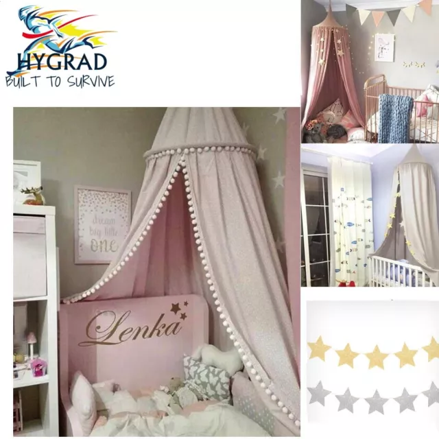 Boys Girls Bed Canopy Bedcover Mosquito Curtain Bed Round Dome Tent Decor