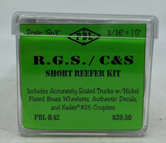 PBL R-42 Sn3 Scale RGS/C&S Short Reefer Car Kit NIB