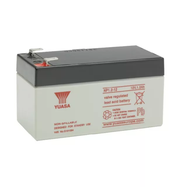 Batterie biomedicale plomb étanche YUASA NP1.2-12 12v 1.2ah 97x48x54.5mm