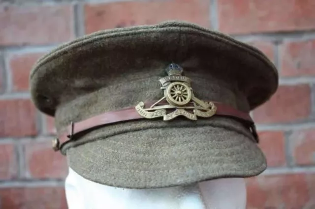 British 1918 Dated Ww1 Other Ranks Wool Trench Cap Royal Artillery