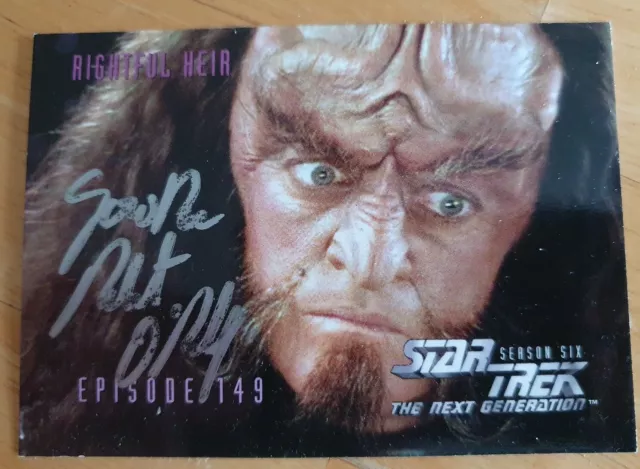 Cartolina autografata Chancellor Gowron, Star Trek TNG
