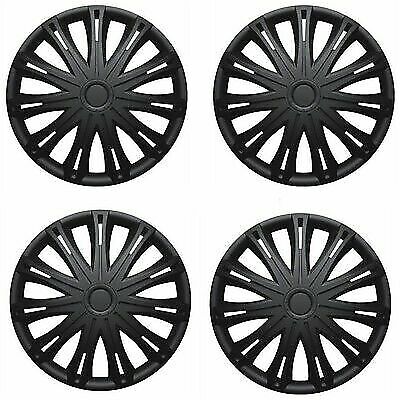 Wheel Trims 15" Hub Caps Spark Plastic Covers Set of 4 Black Specific Fit