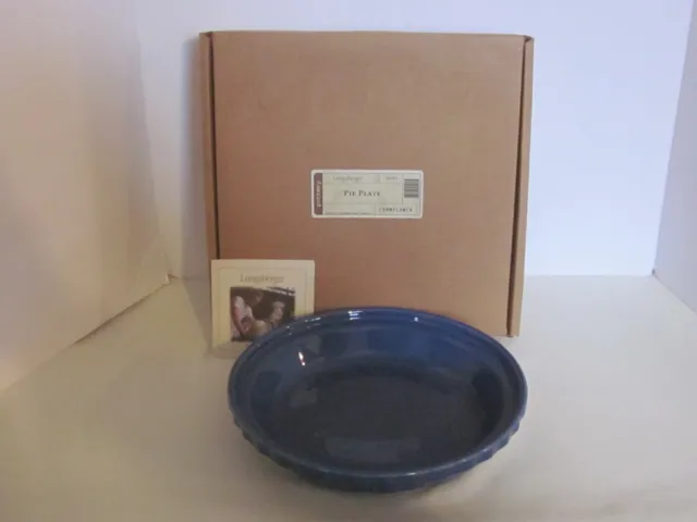 Longaberger Grandma Bonnie's CORNFLOWER Pie Plate ~ Blue ~ USA ~ NIB ~ Baking