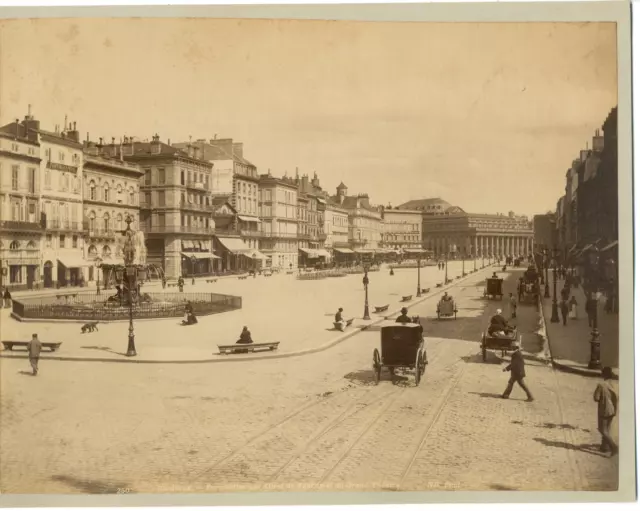 ND. France, Bordeaux, les allées de Tourny, perspective  vintage albumen print.