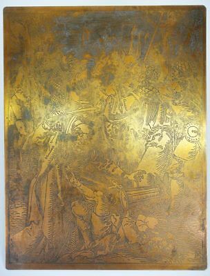Antique Albrecht Durer copper print plate engraving renaissance The kiss of Juda