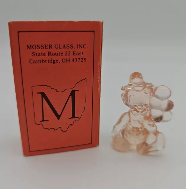 Vintage Mosser Glass PeeWee Clown Letter "I" Light Pink Glass In Box