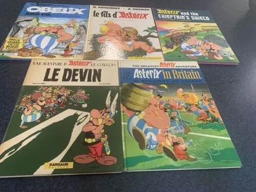 VINTAGE 5 x Asterix Hard copy Books by Goscinny and Underzo