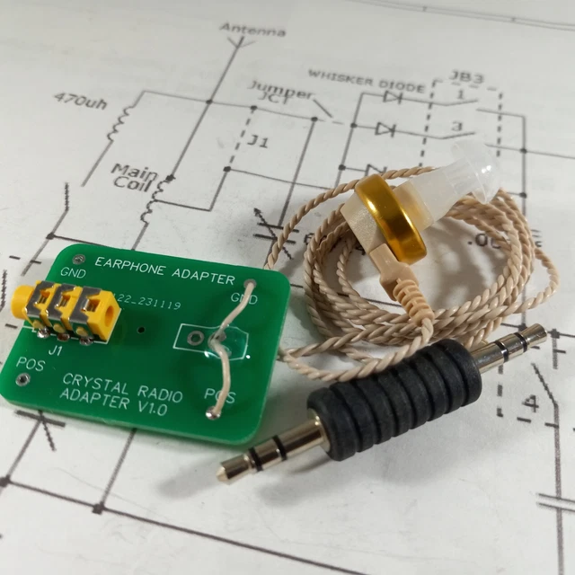 CRYSTAL RADIO HIGH Impedance Earphone Wide Frequency Response and 3.5mm