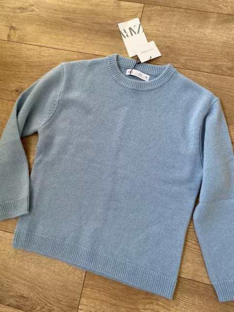 New Zara Kids 100% Cashmere Blue Sweater 8-9 Years.