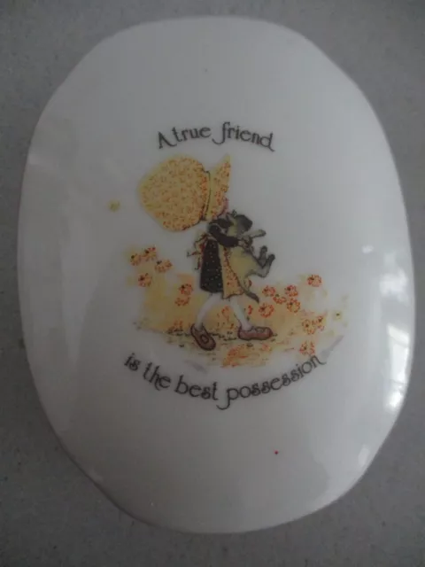 VINTAGE HOLLY HOBBIE BY SANDS TRINKET BOX "A true friend is the best possession"