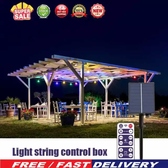 Solar Battery Box Outdoor Indoor LED String Lamp Panel Controller with Remote