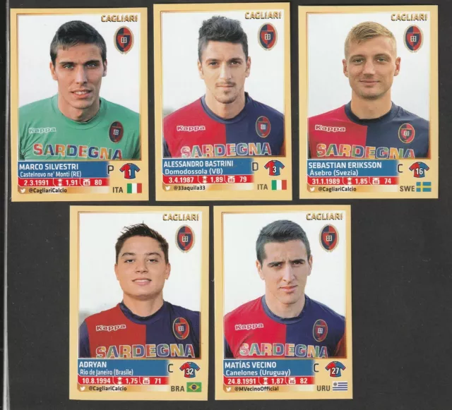 Aggiornamenti Completi 5 Figurine Calciatori Panini 2013-14 Cagliari Nuove