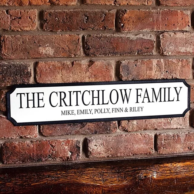 Personalised Family Street Sign. Weatherproof Bar, Garden Railway Plaque Gift.