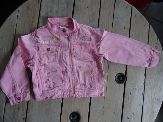 Veste En Jean Rouge Okaïdi Pour Fille – Taille 6 Ans (114 Cm), Manches Longues, Occasion En Très Bon état
