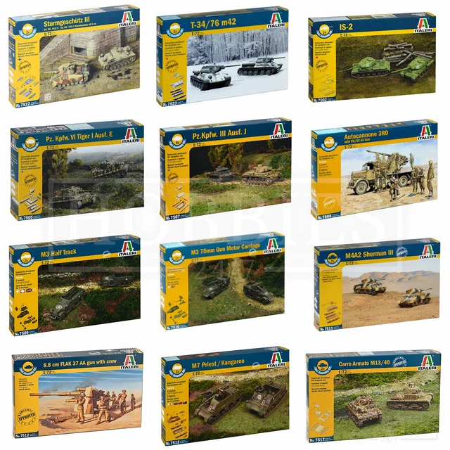 ITALERI WW2 SCALE Model Kits 1/72 Military Vehicles Tanks British ...