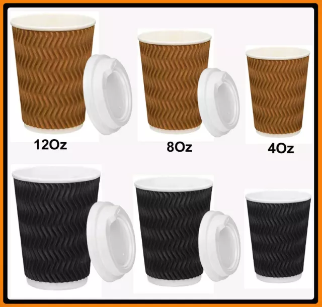 Disposable Coffee Cups Takeaway Paper Ripple Wall insulated Cup Bulk AU Stock