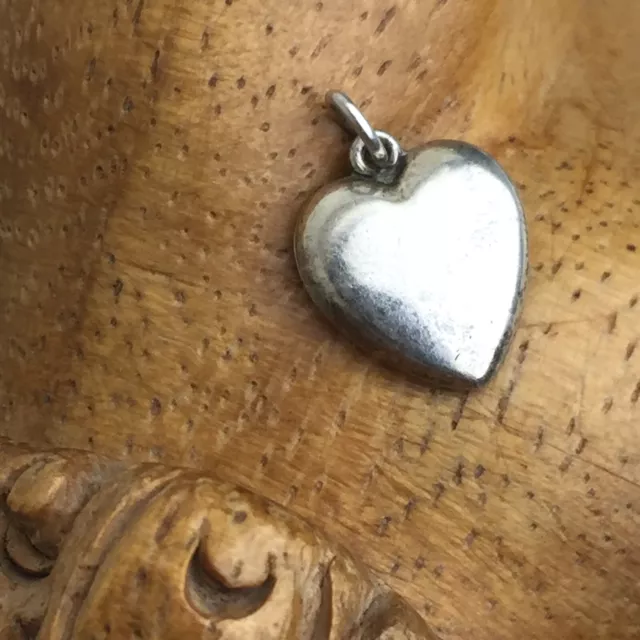 Victorian Sterling Silver Puffy Heart Charm Bracelet