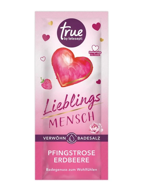 10x Tetesept Sali da Bagno 50g Persona Preferita Peonia Fragola Relax Fragranza