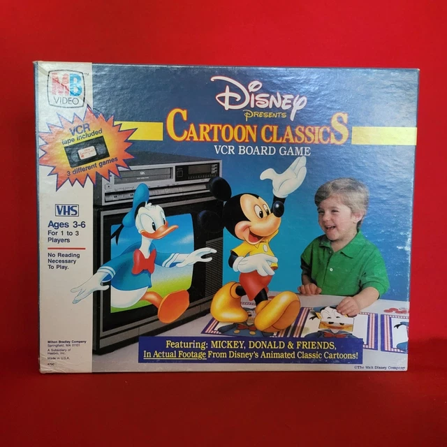VINTAGE DISNEY CARTOON Classics VCR Board Game Mickey Donald & Friends