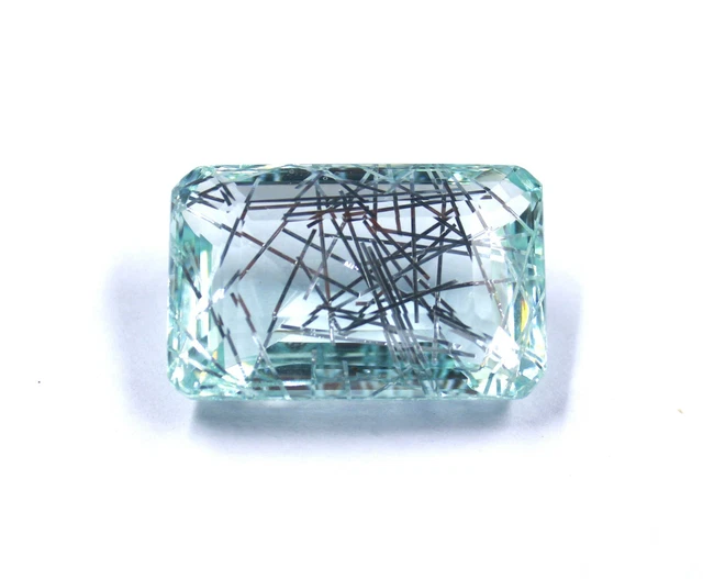 Bleu Rutile Quartz 78.00 Carat Certifié EGL Émeraude Coupe 32mm Gemme VT1265