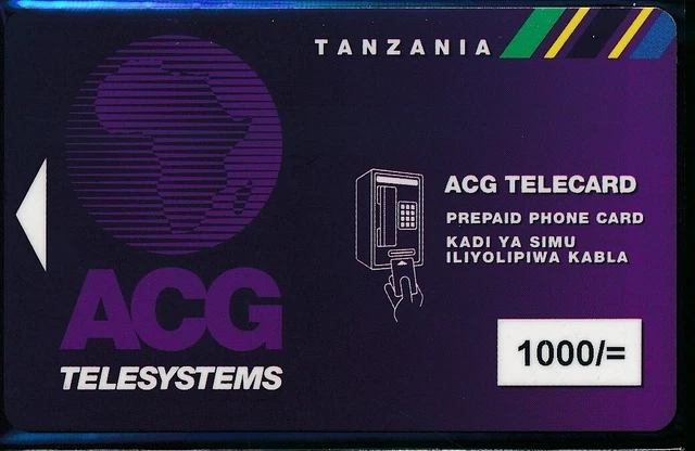Scheda Telefonica Tanzania Acg 1000 Magnetico Rif. Yann 6/8