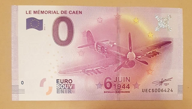 billet touristique souvenir 0 euro 2016 - Euro schein  - mémorial de Caen