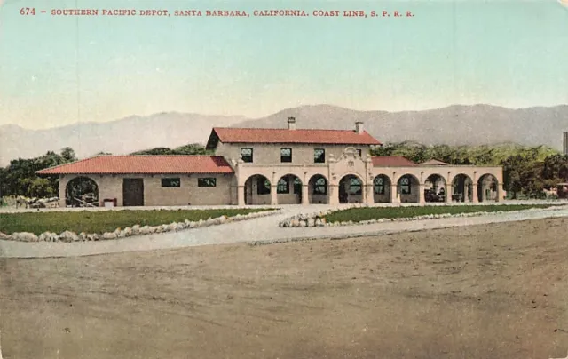 c1910 Southern Pacific SP Depot Santa Barbara  CA P399 X