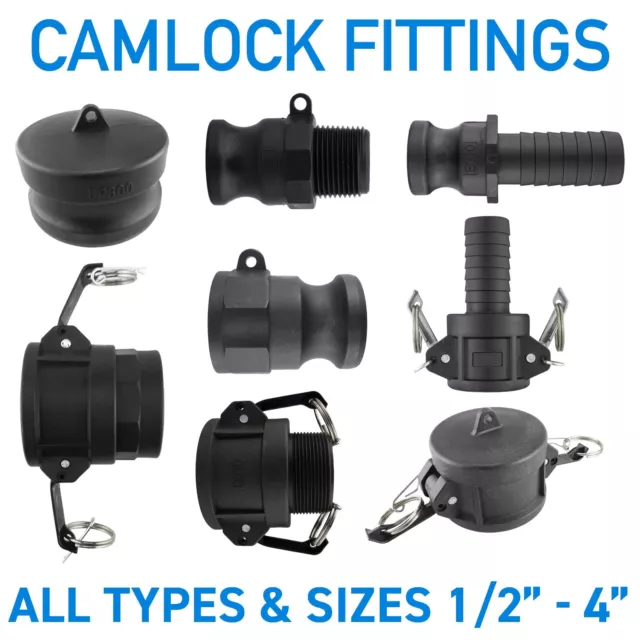 CAMLOCK Type A-F, 0.5" - 4", Coupling Fitting Kits IBC, Female, Male, Hose Tail