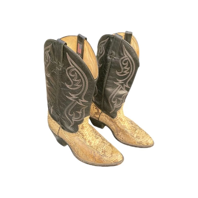 RARE 1970’S VINTAGE PYTHON BELLY COWBOY WESTERN BOOTS. Size 9D £98.39 ...