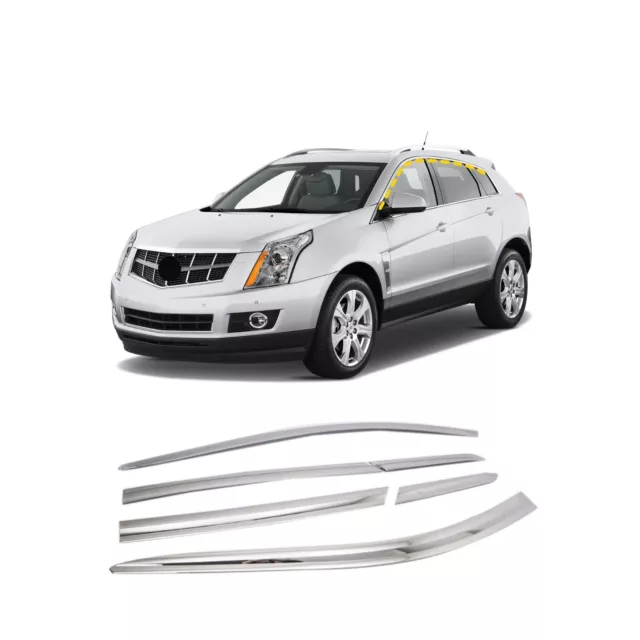 Rain Guards for Cadillac SRX 2010-2016 (6PCs) Chrome Finish Tape-On Style