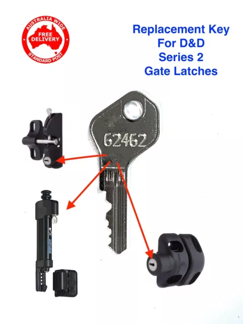 Replacement Gate Lock Key for D&D Series 2 Gate Latches #62462-Free Post In Aust