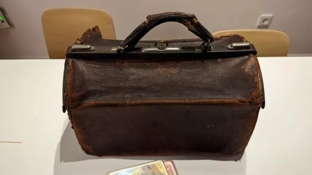 Antike Artzttasche Leder Vintage Reisetasche Weekender Arztkoffer
