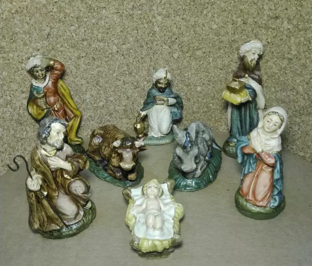 Natività completa 8 pezzi cm 10 Cartapesta Pellegrini Fornaci di Barga Lucca