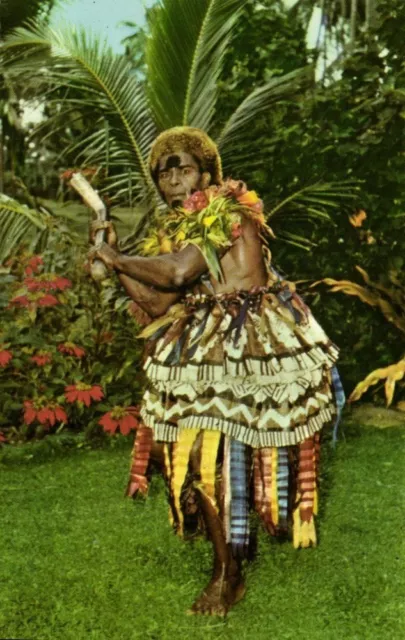 FIJI ISLANDS, NATIVE Warrior Club Dancer (1960s) Stinsons 1064 $9.99 ...