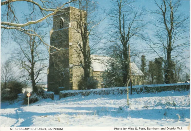 6x4 Continental size printed postcard St Gregory's Church Barnham