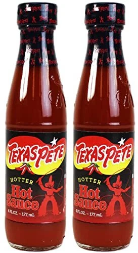 Hotter Hot Sauce (6 oz Bottles) 2 Pack by Texas Pete