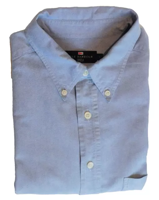 Button down shirt L size M&S Blue Harbour Chest pocket Pure cotton ZD