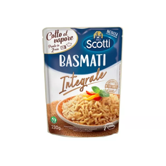 Riso Scotti Basmati Integrale Gedämpfter Fertigreis Vollkorn-Basmati Reis 230g