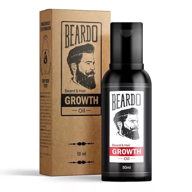 Aceite para el crecimiento del cabello y barba, 50 ml | Aceite natural para el cabello para bea más gruesa y larga