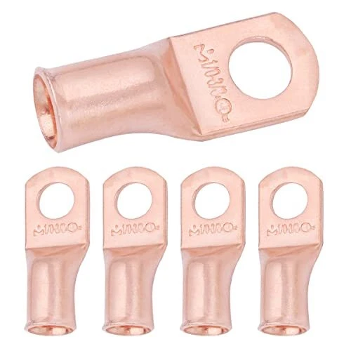 5pcs 1/0 AWG 3/8" Stud Copper Wire Lugs, Battery Lugs, Ring Terminals,