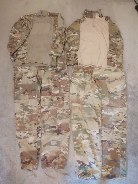 Lot of 4- 2x Shirt 2x Pants US ARMY Combat Multicam OCP Camo Trouser Medium Long