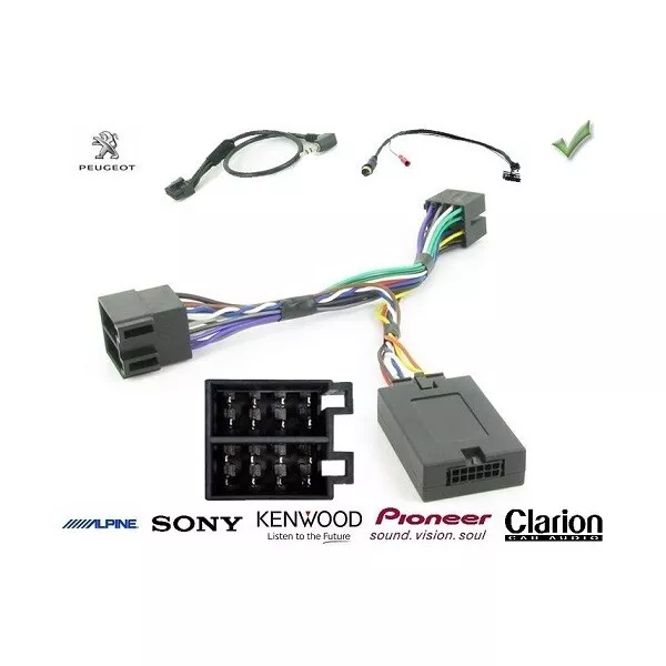 COMMANDE AU VOLANT Peugeot 207 2008- - Pour SONY complet avec interface specifiq