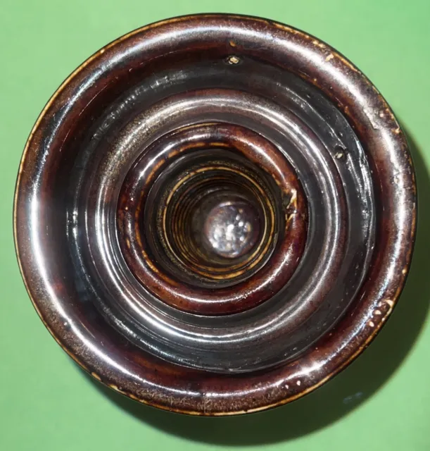 Vintage Rare Locke HI-Top 77 USA Porcelain Electrical Insulator Chocolate Brown 3