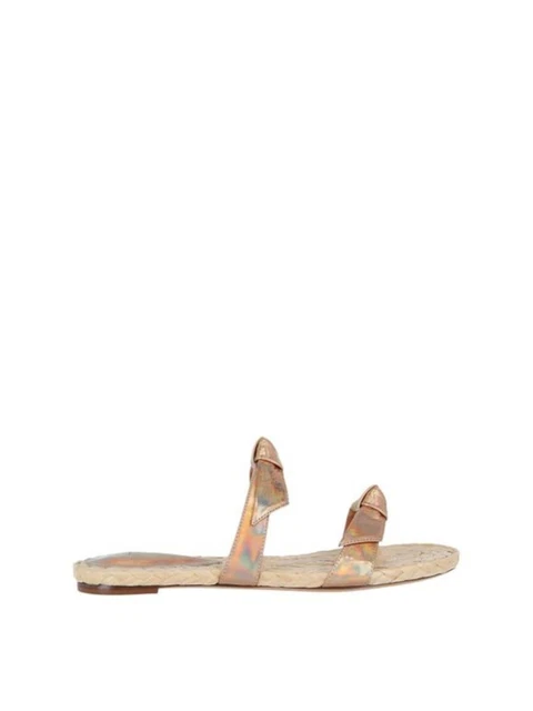 ALEXANDRE BIRMAN Womens Golden Beige Iridescent Clarita Slip On Shoes 38.5