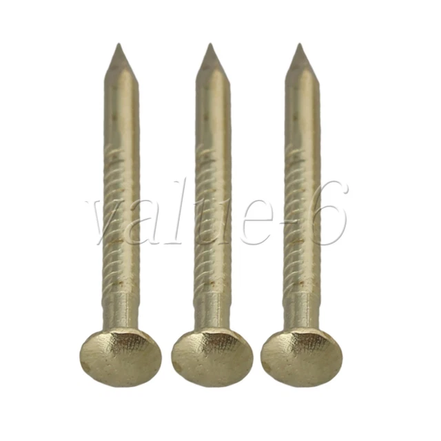 100Pcs Round Head Brass Vintage Furniture Miniature Nails 2.8x18mm