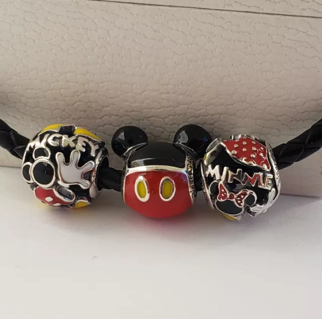 3 New Pandora Charms Mickey Minnie Mouse Mania Body Parts Mickey Playful Icon