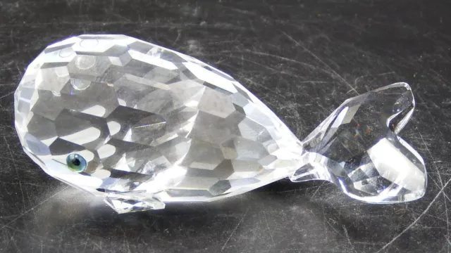 Swarovski SCS Whale Smiley Whale Moby Dick Crystal Figurine EXC!