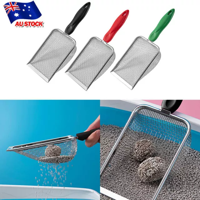 Cat Litter Scoop Metal Waste Scooper Poop Pet Sand Shovel Cleaning Tools New AU